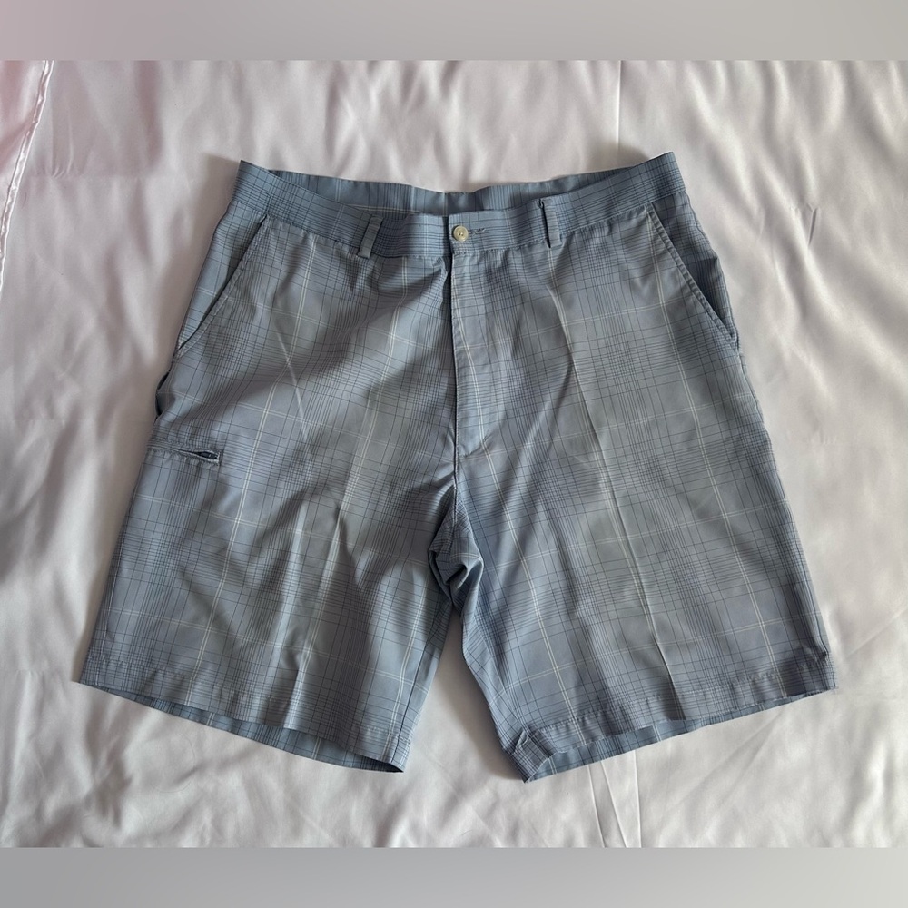 Men's Grand Slam Golf Performance Shorts - Blue Plaid - Size 38